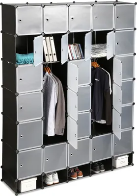 Obrázek produktu pro relaxdays 10024527_46 relaxdays Kleiderschrank transparent / schwarz