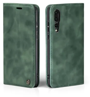 Produktbild von Handy Hülle für Huawei P20 Pro Klapphülle Bookcase Flip Cover Handy Tasche Etui Farbe: Grün
