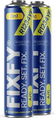 Imagen del producto de FIXFY, gas de recarga para aires acondicionados 2 en 1, 500 ml - 2 botellas de GRAN tamaño +70% de R1234yf