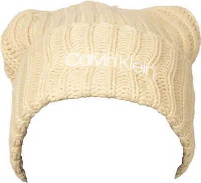 Immagine prodotto di Cappello cuffia CK CALVIN KLEIN berretto con rovescia e pon pon logato articolo K60K608535 OVERSIZED KNIT BEANIE WI / PON PON, UNICA - ONE SIZE, Cotone 56%,Lana 9%,Poliammide 32%,Cashmere 3%