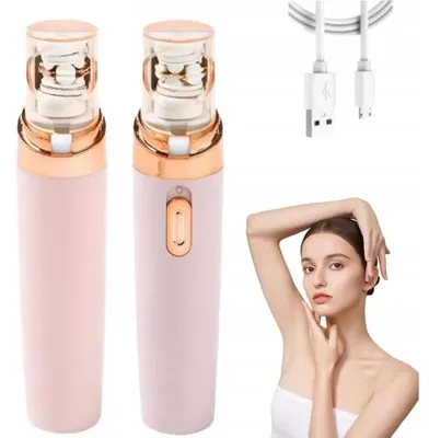 Produktbild von Elektrischer Gesichtsepilierer - Gesichtshaarentferner - Wiederaufladbar - USB-C - Schnellladung - Für das ganze Gesicht - 2er-Set - Rosa