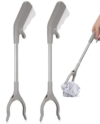 Obrázek produktu pro Dva kusy nerezových kleští na sbírání odpadu, délka 41,5 cm, vhodné pro použití v domácnosti i zahradě