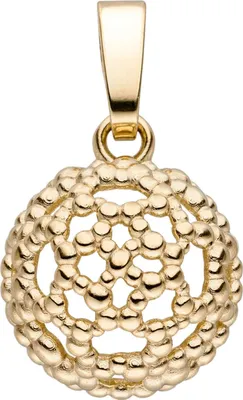 Produktbild von Anhänger Ø 10,9mm aus 333 Gold Gelbgold Halbkugel rund mit Muster