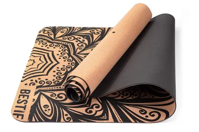 Produktbild von BESTIF Yogamatte aus Kork und Kautschuk rutschfeste Trainingsmatte natürlich schadstofffrei für Yoga Pilates Fitness