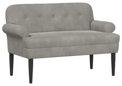 Zdjęcie produktu dla VidaXL Dwuosobowa sofa z ozdobnymi guzikami, jasnoszary kolor, 120 x 66 x 78 cm, obita welurem