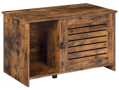 Produktbild von Katzenschrank mit Lamellentür Vintagebraun 80 x 45 x 46 cm