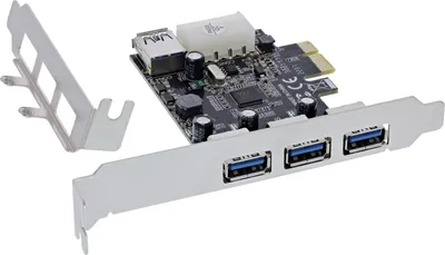 Produktbild von InLine 76662D, PCIe, Molex 4-pin, USB 3.2 Gen 1 (3.1 Gen 1), Männlich, PCIe 2.0, Taiwan, VIA VL805