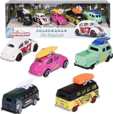 Produktbild von Volkswagen The Originals Metall Spielzeugautos 5er Pack, Majorette, Metall, Verschiedene Farben