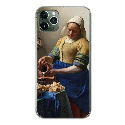Produktbild von MuchoWow® Handyhülle Schutzhülle Hülle für iPhone 11 Pro Max Das Milchmädchen - Gemälde von Johannes Vermeer Silikon Softcase Handy Hülle - Schutz