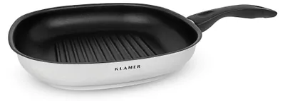 Grillpfanne 28 cm, Edelstahl, Induktion, antihaftbeschichtet