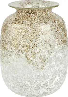 Produktbild von Paomo Vase Glas, weiß-golden H 27 cm D 21 cm