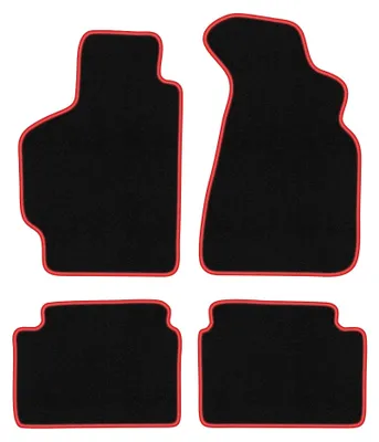 Obrázok produktu pre Velúrové autokoberce pre: Toyota Celica V 1989-1993 (kabriolet/kupé/liftback) – sada 4 ks, čierno-červené, na mieru – Wielganizator CARLUX