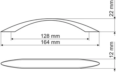 Produktbild von US26 Griff, Chrom poliert, 128mm