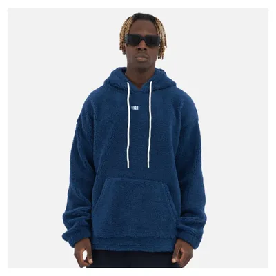 Produktbild von Teddy Basic Hoodie Teddyfell Sweater Pullover Oversize XL Dunkelblau