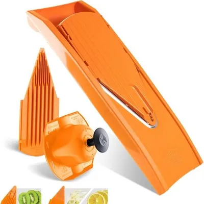 Zdjęcie produktu dla Börner V1 Basic Set Krajalnica do warzyw V-Slicer Krajalnica do warzyw Tarka do marchwi Tarka kuchenna Tarka do warzyw Krajalnica do ogórków, Kolor: pomarańczowy