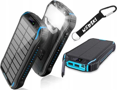 Produktbild von Gepanzerte Powerbank 33500Mah Ip66 Solar Mit Taschenlampe 2Xusb Usb-C Wasserdicht