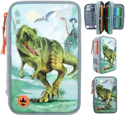 Produktbild von Depesche Dino World 3-Fach Federtasche LED T-Rex