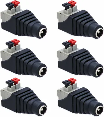 Produktbild von 6X DC Stecker Hohlbuchse 5,5mm > 2,1mm auf Terminal Block 2-Pin Adapter Druckklemme
