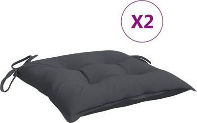 vidaXL Krzesła ogrodowe z antracytowymi poduszkami 2 szt. Lite drewno tekowe