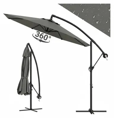 Zdjęcie produktu dla Parasol, obracany o 360 stopni, ochrona przed promieniowaniem UV, kolor: szary