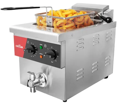 Fritteuse 8L 3250W Edelstahl Ablasshahn 80-200°C Gastro