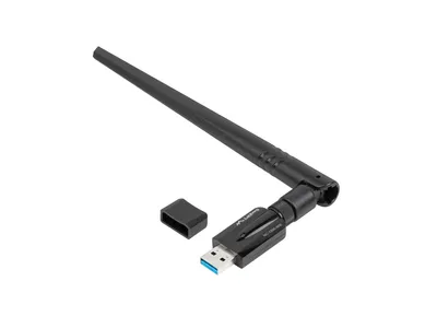 Produktbild von Lanberg NC-1200-WIE, Eingebaut, Kabellos, USB, WLAN, 1200 Mbit/s, Schwarz
