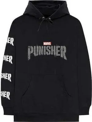 Obrázok produktu pre Uni mikina s kapucňou Marvel Comics: (potlač na chrbte a rukávoch), stredná, čierna