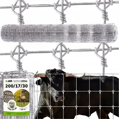 Produktbild von Wildzaun - Knotengeflecht - verzinkt Forstzaun - 200/17/30 Titan Knot 25m - Verzinkt 245g/m² - Drahtstärke 2,5mm - Widerstandsfähig Gegen Wildtiere