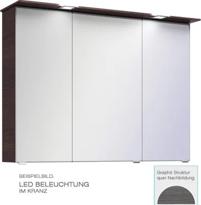 Produktbild von PELIPAL TRENTINO 920 Spiegelschrank / Graphit / LED-Beleuchtung / 90 x 72 x 20 cm / EEK: A++