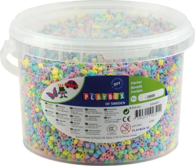 Produktbild von Bügelperlen Pastell Kindergarten-Set, 20.000 Stück- Pastellfarben