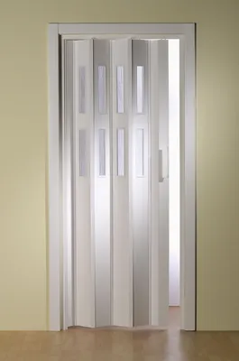 Produktbild von Forte Kunststoff-Falttür "Luciana" B 88,5 x H 202 cm weiß 2 Fenster