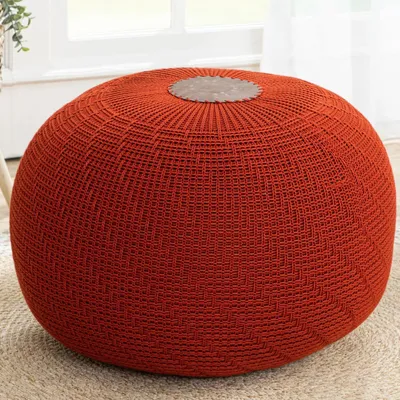 Produktbild von ENGLISH HOME Pouf Hocker, Rund Sitzpouf, Sitzhocker, Sitzpuff, Fußhocker, Strick Puff Hocker für Wohnzimmer, Schlafzimmer, Strickhocker Pouf, 37 x 50