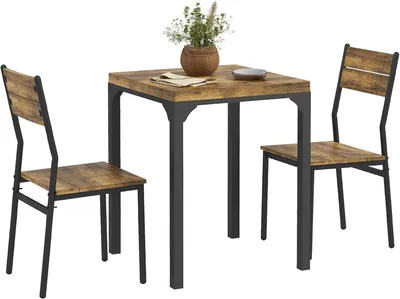 Image de Ensemble de table et chaises - Coin repas - Table de cuisine - Ensemble de sièges - Ensemble de salle à manger - Compact : 60x60x76 cm