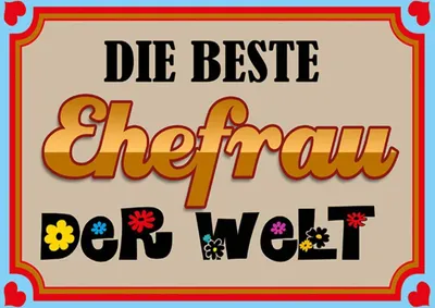 Produktbild von vianmo Holzschild 30x40 cm die beste Ehefrau der Welt