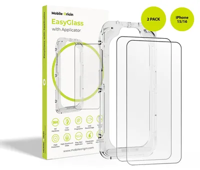 Imagen del producto de Funda para móvil, modelo EGA-I16-2PK, compatible con Apple iPhone 15/iPhone 16, resistente a impactos, resistente a caídas, a prueba de golpes, resistente al aceite, resistente a..., transparente, pack de 2 unidades