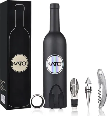 Productafbeelding van Stks - Set van 5 - Set Deluxe Wijn Accessoires Gift Set - Wijnfles Kurkentrekker Opener - Stopper - Druppelring - Folie Cutter Wijn Pourer