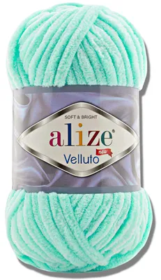 Obrázok produktu pre Alize 1x 100g priadze Velluto, hrubá priadza, jednotná farba, chenille, vhodná na háčkovanie a pletenie (svetlozelená | 19)