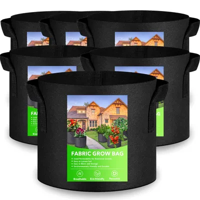 Image de Sacs de culture pour pommes de terre, en tissu non tissé, lot de 6