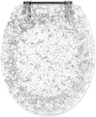 Productafbeelding van Famanu toiletbril - Transparant met glitter, 41,9 x 35,6 cm