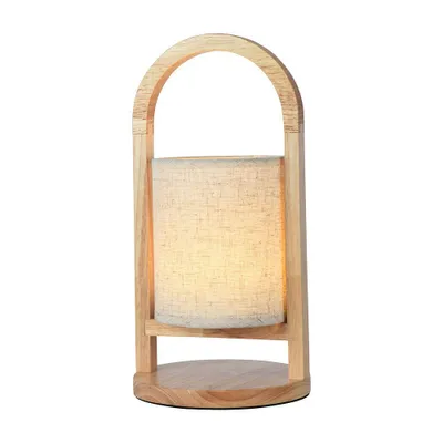 Produktbild von LED Tischleuchte, Touchdimmer, Holz, beige, Akku, H 32 cm