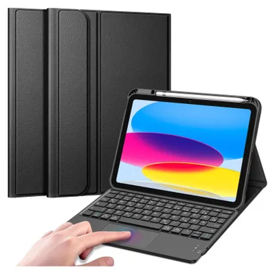 Produktbild von Fintie Tastatur Hülle für iPad 11. Generation 2025 11", iPad 10. Generation 2022 10.9" Schutzhülle mit magnetisch Abnehmbarer Deutscher Tastatur und Touchpad Keyboard mit QWERTZ Layout, Schwarz