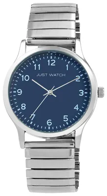 Produktbild von Herrenuhr Ferdinand, Edelstahl, 39 mm Gehäuse, klares Zifferblatt, flexibles Zugband