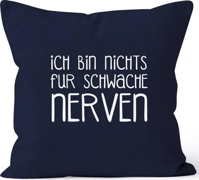 Zdjęcie produktu dla Poszewka na poduszkę z napisem I am not for the faint hearted Poszewka na poduszkę dekoracyjną 40x40 bawełna MoonWorks® navy unisize