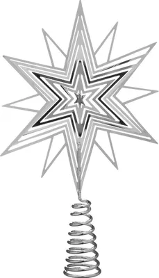 Produktbild von Tannenbaumspitze 20x13 cm Weihnachtsbaumspitze Christbaumspitze Silber