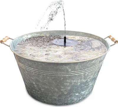 Produktbild von Solar-Brunnen Set für draußen - 50 cm Metall-Schale