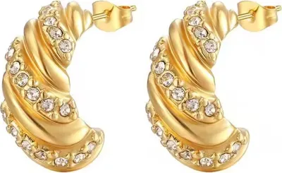 Produktbild von FR-32682 Gold Ohrringe mit Zirkonen KP32682