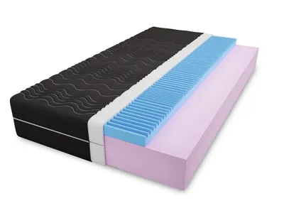 Produktbild von 4ALL HOME Matratze M3 H3 – Schaumstoffmatratze mit profiliertem Komfortschaum - Ergonomisch - Atmungsaktiv - Hypoallergen - Abnehmbarer Bezug - Wendbar 160x200 cm Bezug: Schwarz