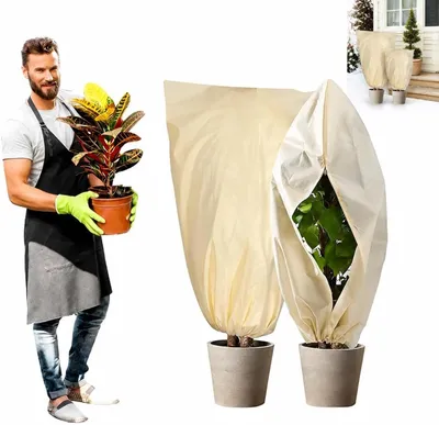 Produktbild von 2er-Set Wintbdeckungen fš¹r Gartenpflanzen (60 x 80 cm) Frostschutz fš¹r Garten und Pflanzen im Freien