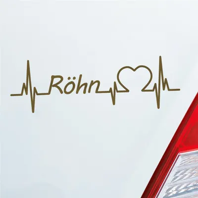 Produktbild von Auto Aufkleber Röhn Puls Herzschlag mit Ferien Region Motiv 19x6 cm Gold Sticker Heckscheibenaufkleber