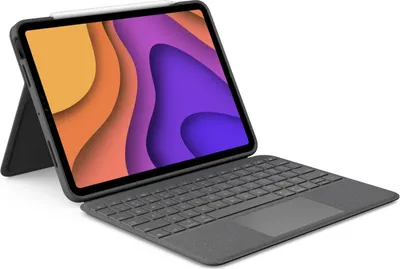 Produktbild von Logitech Folio Touch - Tastatur und Foliohülle - mit Trackpad - hinterleuchtet - Apple Smart connector - QWERTY - Pan-Nordic - Oxford Gray - für Apple 10.9-inch iPad Air (4. Generation, 5. Generation)